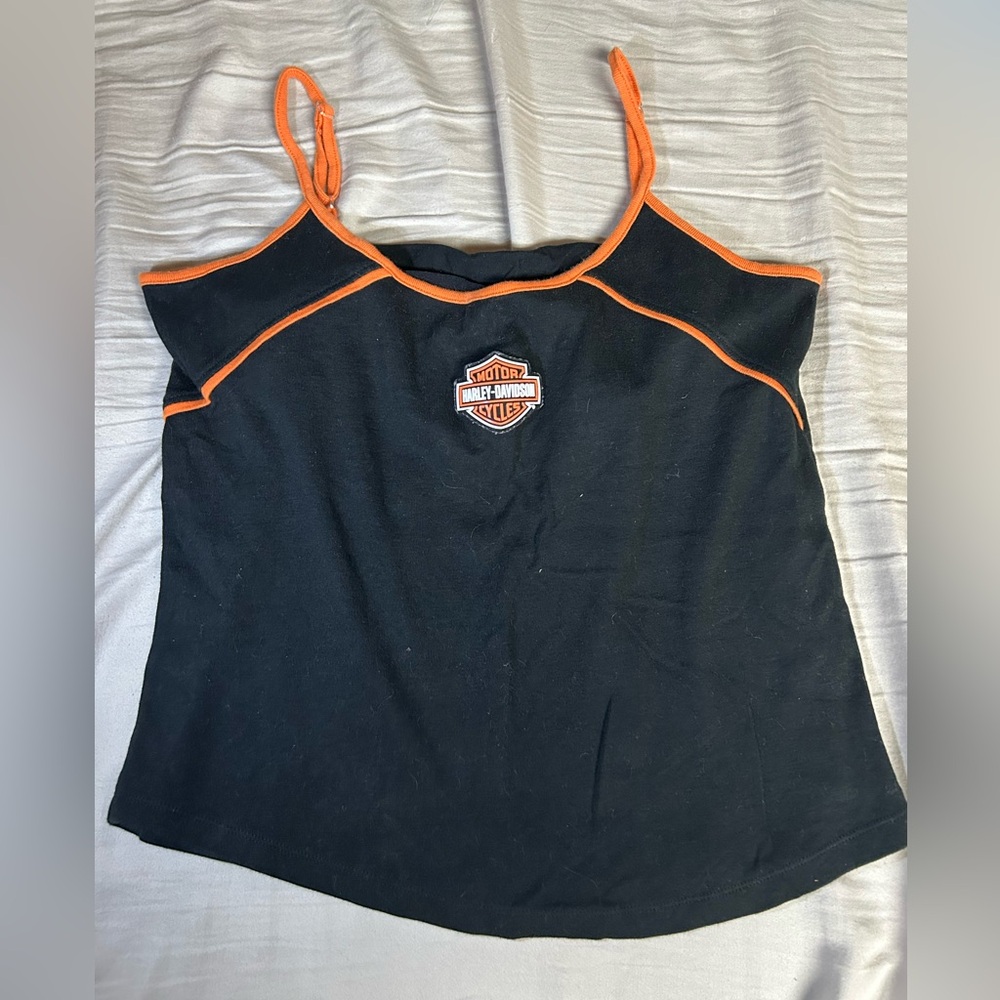 Harley-Davidson Women's Black Camisole with Orange Trim